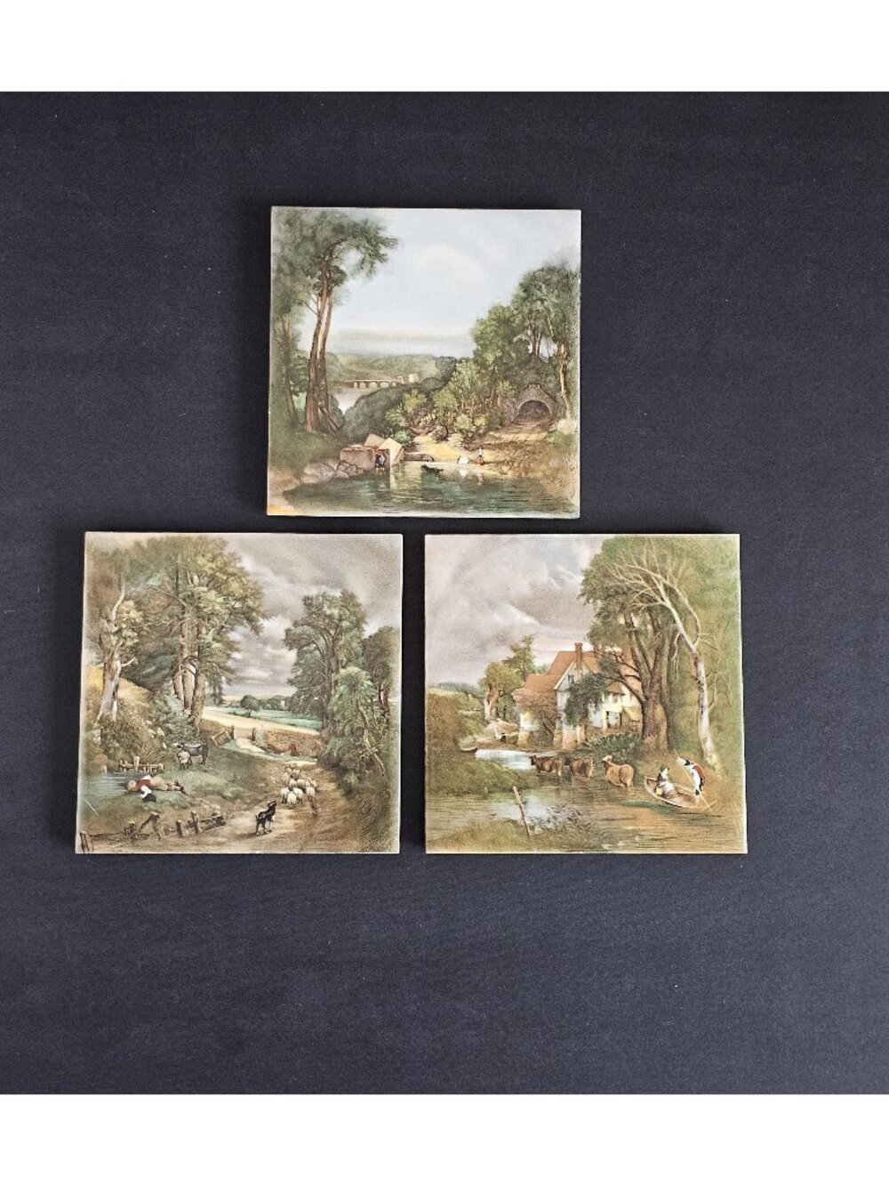 Vintage Decorative Wall Tiles, H & R Johnson Inspired English Countryside